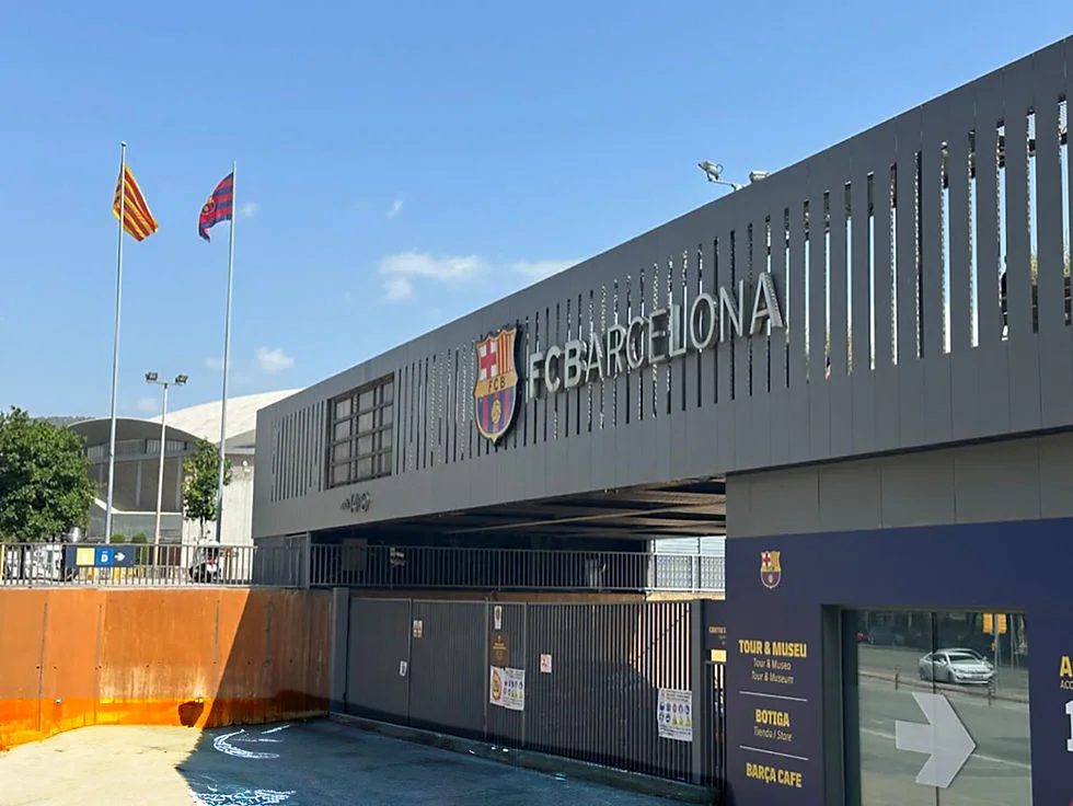 FC Barcelona Museum: the museum entrance beneath the FC Barcelona sign
