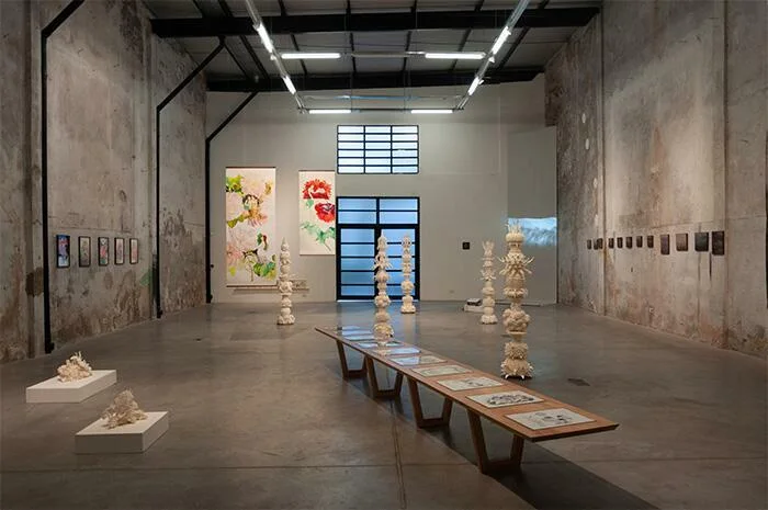 Ungallery: artworks displayed across the gallery's industrial exhibition space