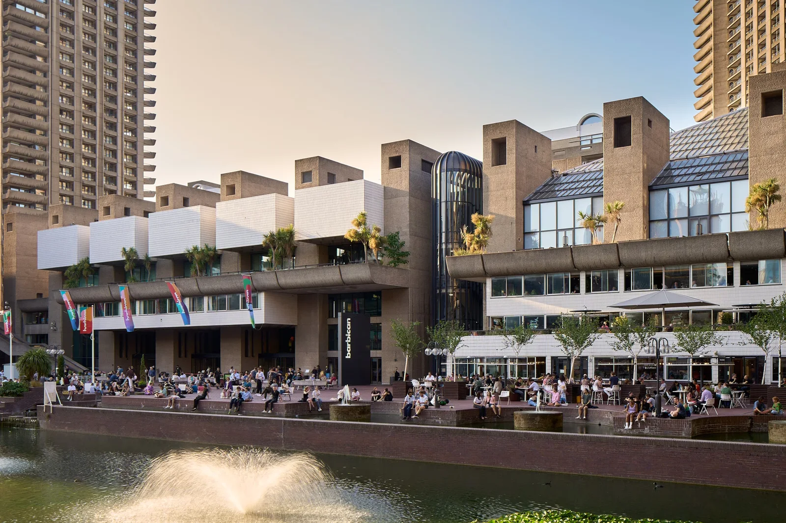 The building and its entrance at Barbican Centre