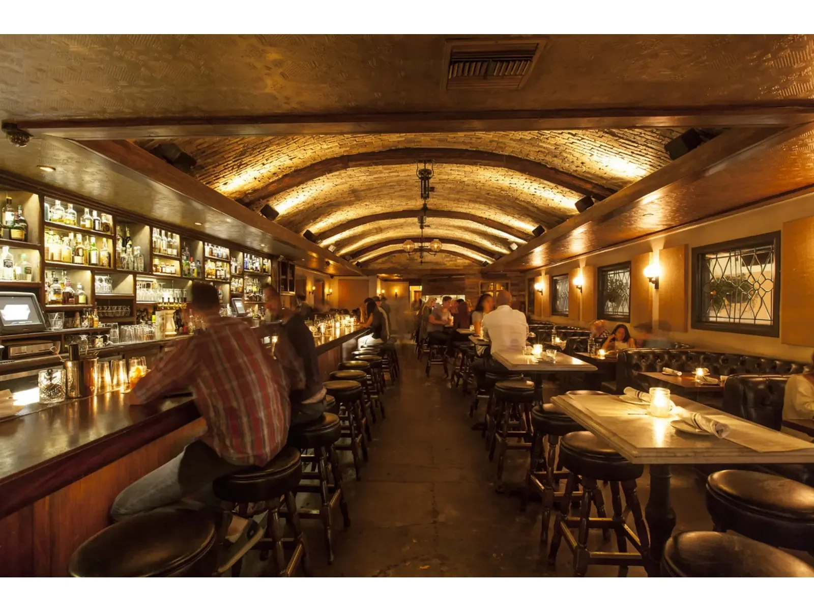 The bar and its seating area at Black Market Liquor Bar