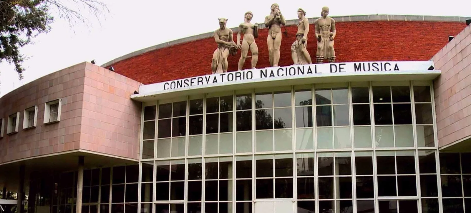 The music conservatory entrance and facade at Conservatorio Nacional de Música