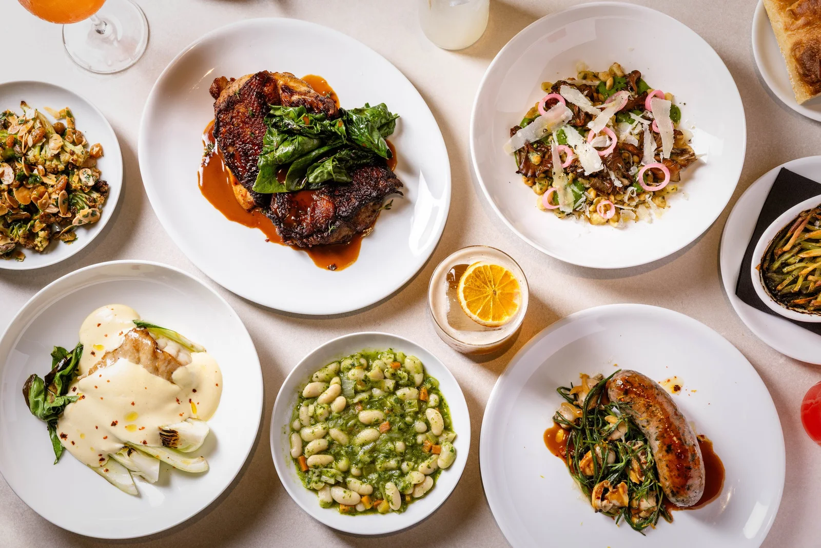 Chambers: a selection of dishes on a pale tabletop, shown on its official website