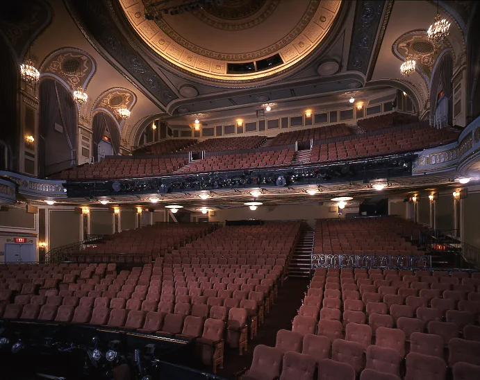 Majestic Theatre: theatre auditorium with ornate ceiling
