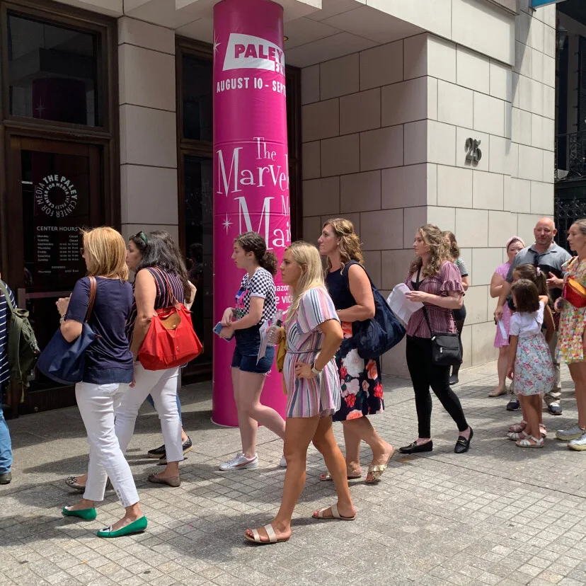 Visitors outside the museum entrance at The Paley Museum