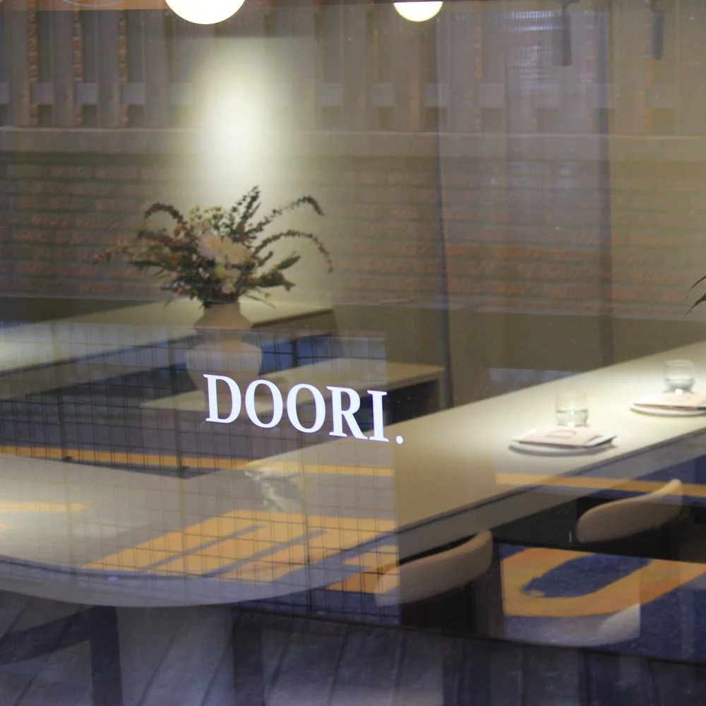 Doori: dining counter behind the front window