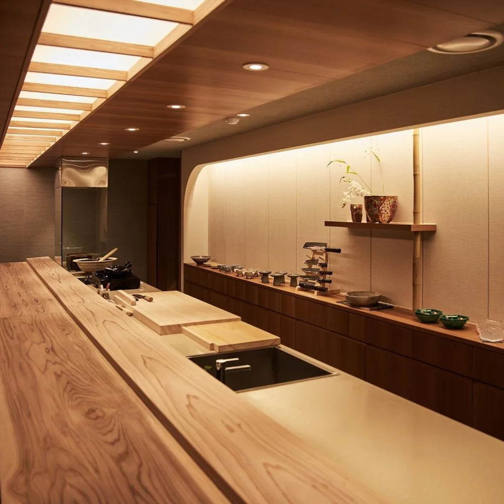 GAGGEN by Choi Junho: long wooden dining counter