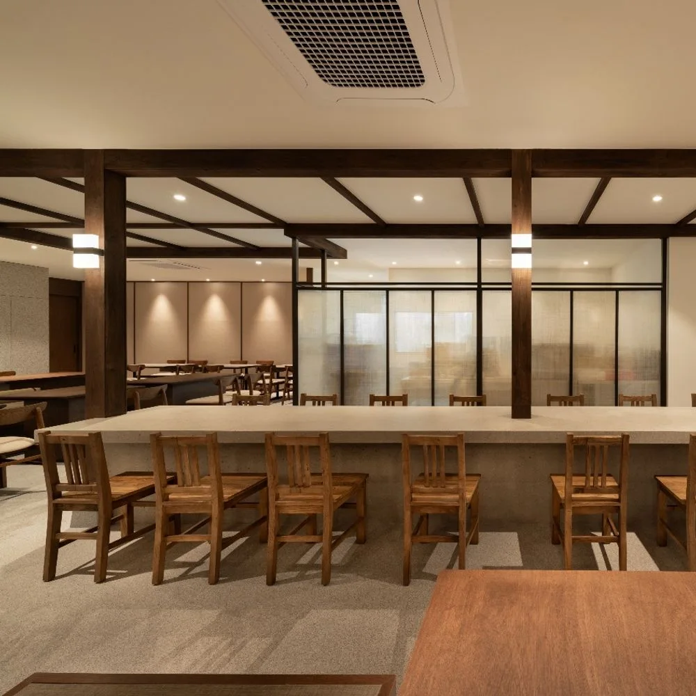 Seoryung: dining room with wooden tables