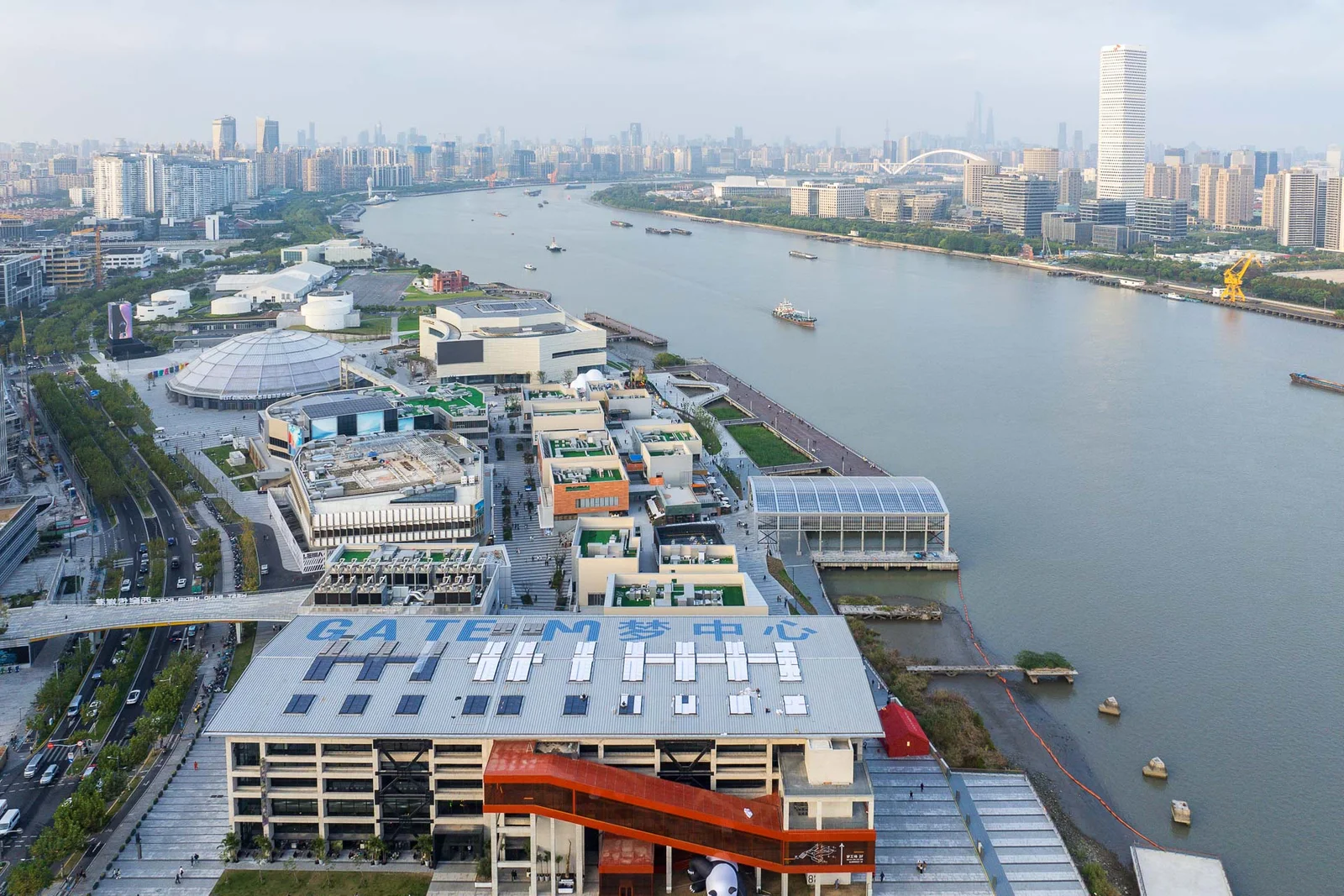 Gate M West Bund Dream Centre: the riverside cultural complex seen from above