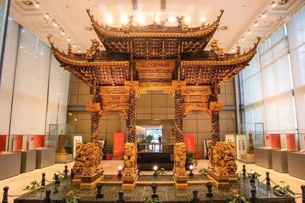 Tushanwan Museum: ornate carved gateway inside the museum