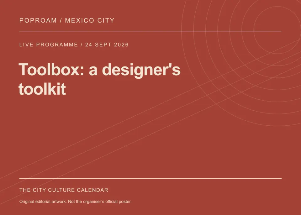 Original editorial programme artwork for Toolbox: a designer's toolkit. This is not the organiser’s official poster.