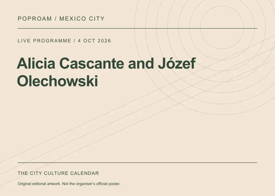 Original editorial programme artwork for Alicia Cascante and Józef Olechowski. This is not the organiser’s official poster.