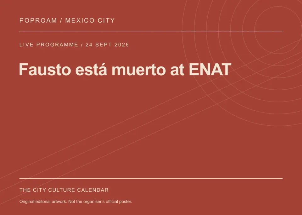 Original editorial programme artwork for Fausto está muerto at ENAT. This is not the organiser’s official poster.