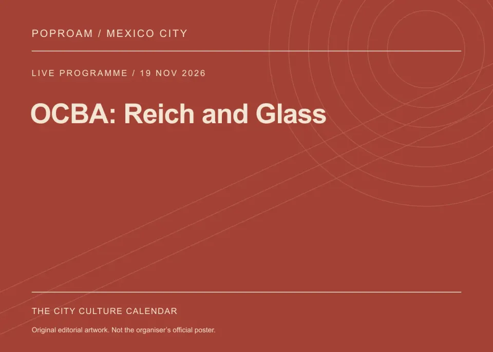 Original editorial programme artwork for OCBA: Reich and Glass. This is not the organiser’s official poster.