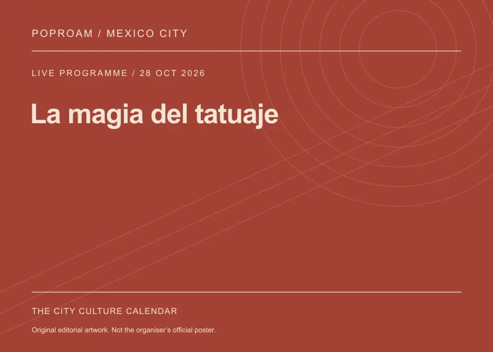 Original editorial programme artwork for La magia del tatuaje. This is not the organiser’s official poster.
