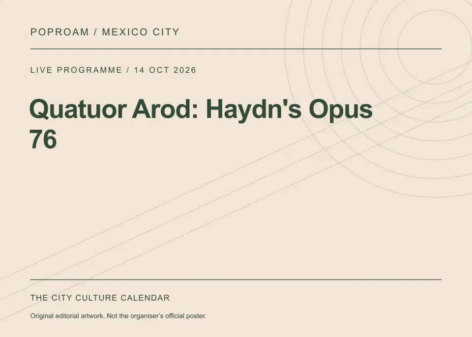Original editorial programme artwork for Quatuor Arod: Haydn's Opus 76. This is not the organiser’s official poster.