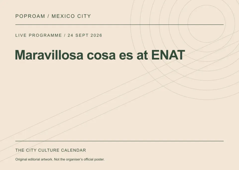 Original editorial programme artwork for Maravillosa cosa es at ENAT. This is not the organiser’s official poster.