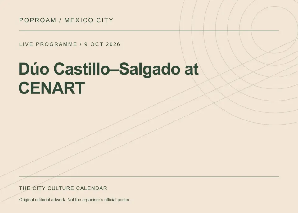 Original editorial programme artwork for Dúo Castillo–Salgado at CENART. This is not the organiser’s official poster.