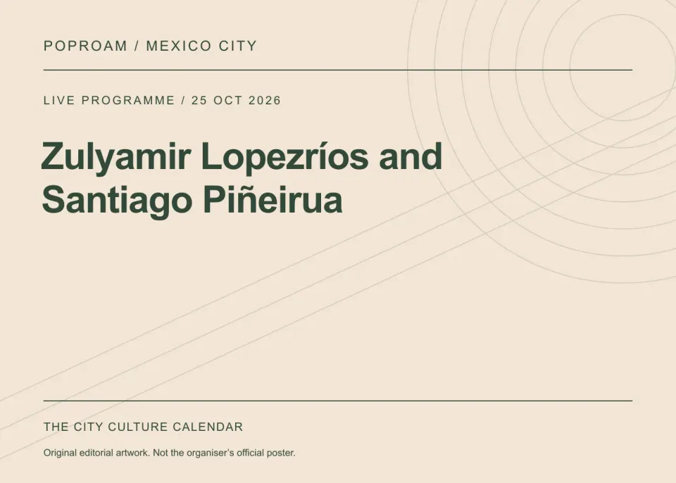 Original editorial programme artwork for Zulyamir Lopezríos and Santiago Piñeirua. This is not the organiser’s official poster.