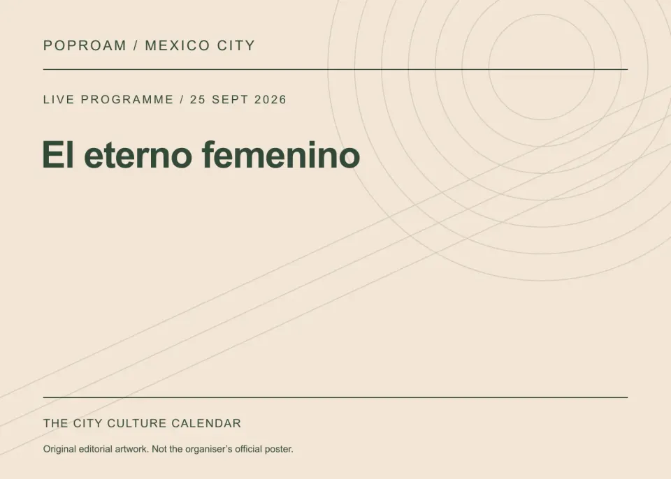 Original editorial programme artwork for El eterno femenino. This is not the organiser’s official poster.