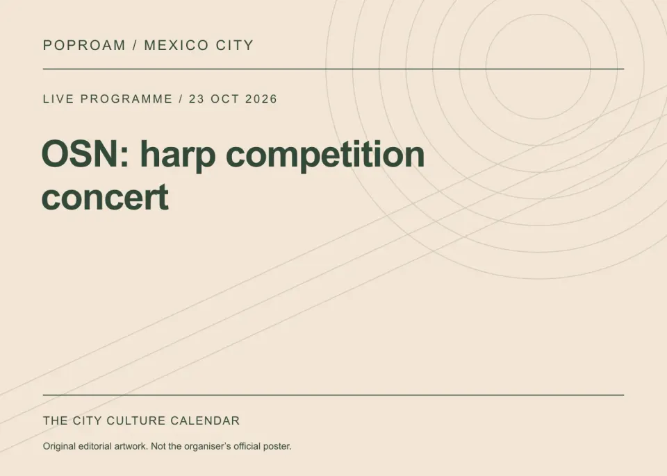 Original editorial programme artwork for OSN: harp competition concert. This is not the organiser’s official poster.