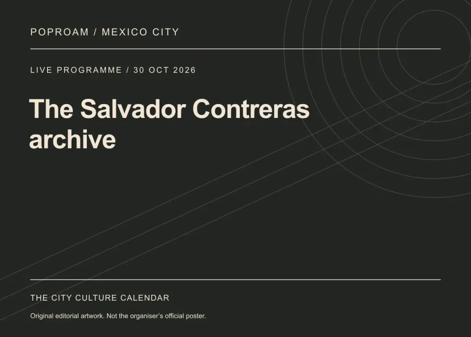Original editorial programme artwork for The Salvador Contreras archive. This is not the organiser’s official poster.
