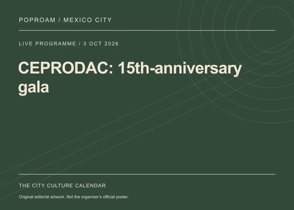 Original editorial programme artwork for CEPRODAC: 15th-anniversary gala. This is not the organiser’s official poster.