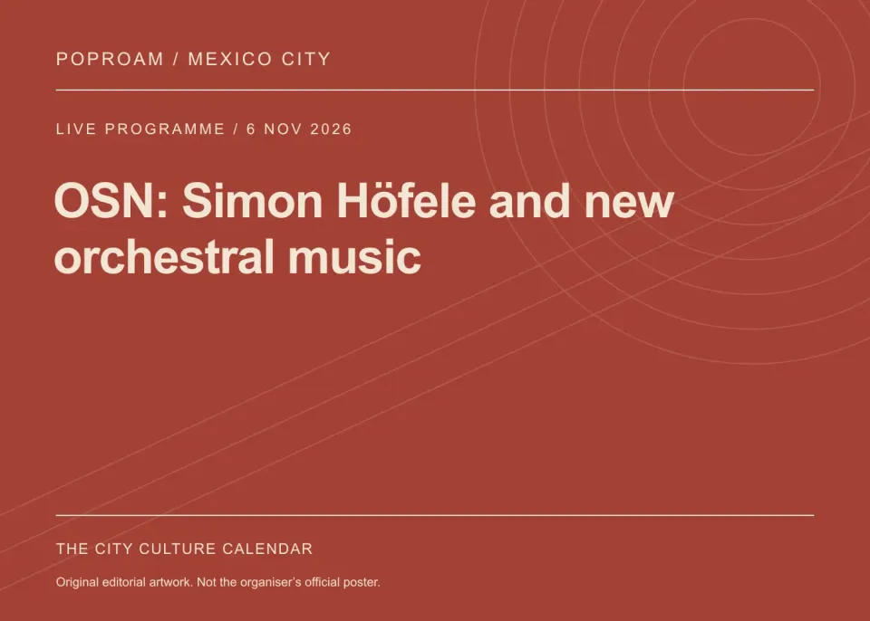 Original editorial programme artwork for OSN: Simon Höfele and new orchestral music. This is not the organiser’s official poster.
