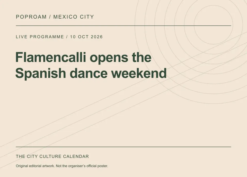 Original editorial programme artwork for Flamencalli opens the Spanish dance weekend. This is not the organiser’s official poster.