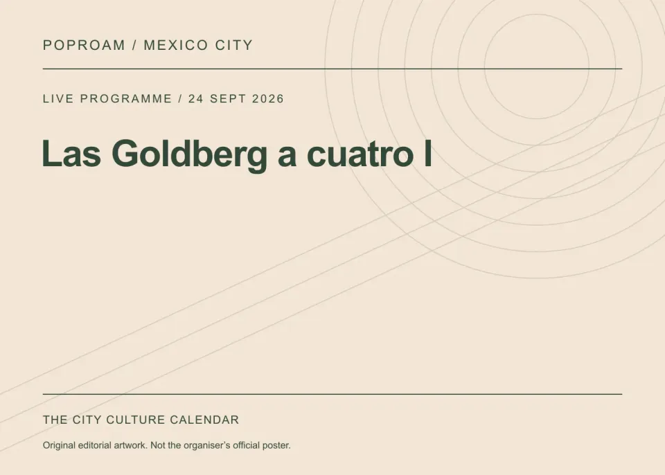 Original editorial programme artwork for Las Goldberg a cuatro I. This is not the organiser’s official poster.