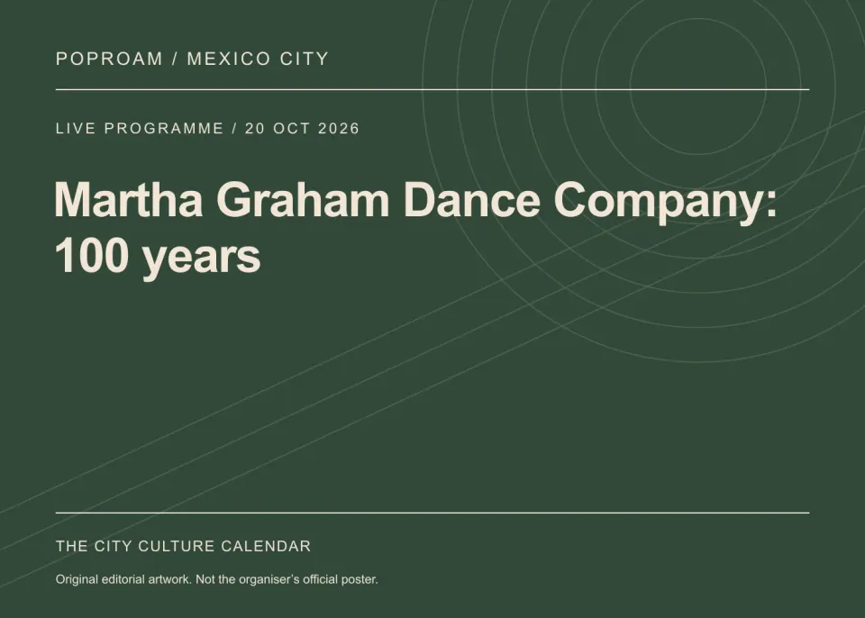 Original editorial programme artwork for Martha Graham Dance Company: 100 years. This is not the organiser’s official poster.