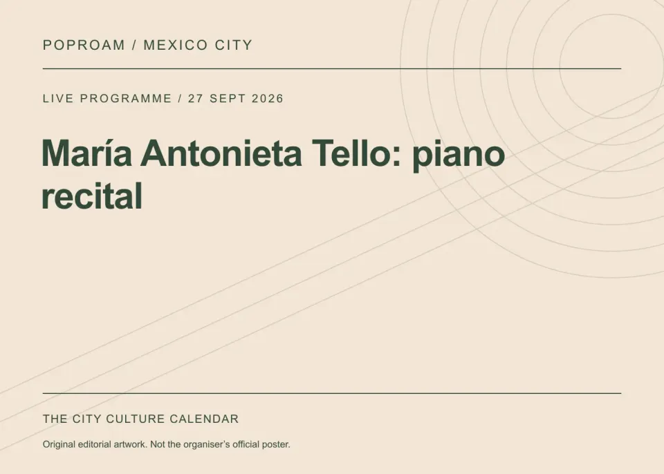 Original editorial programme artwork for María Antonieta Tello: piano recital. This is not the organiser’s official poster.
