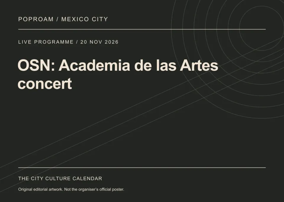 Original editorial programme artwork for OSN: Academia de las Artes concert. This is not the organiser’s official poster.