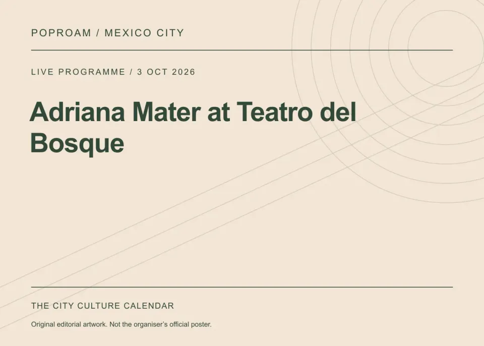 Original editorial programme artwork for Adriana Mater at Teatro del Bosque. This is not the organiser’s official poster.