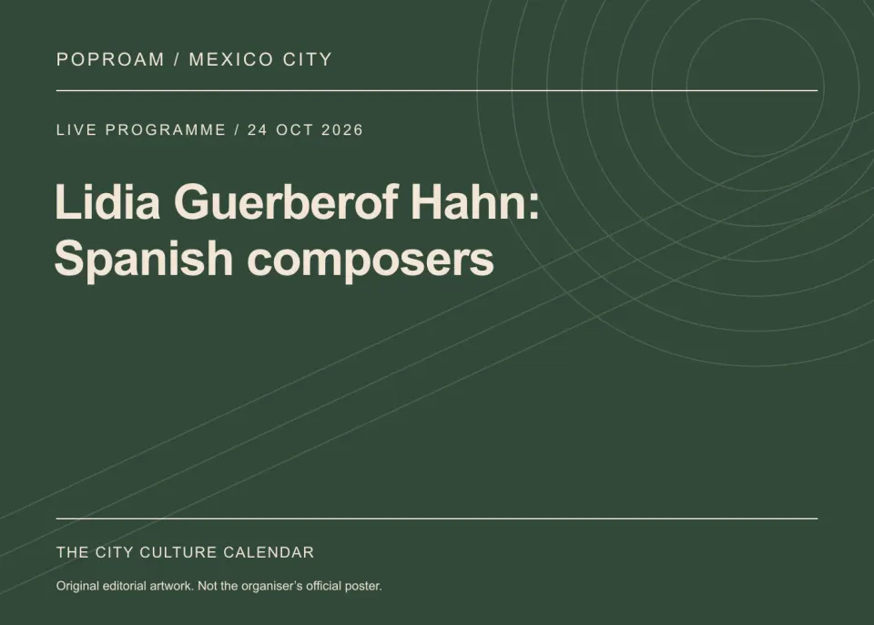 Original editorial programme artwork for Lidia Guerberof Hahn: Spanish composers. This is not the organiser’s official poster.